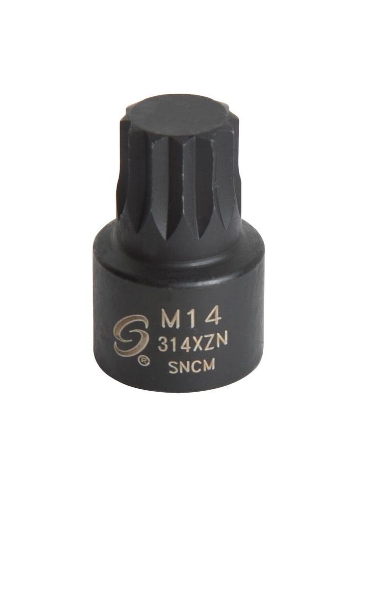 SUNEX TOOLS 314XZN 3/8-Inch Drive M14 Stubby Triple Square Impact Socket - Image 1